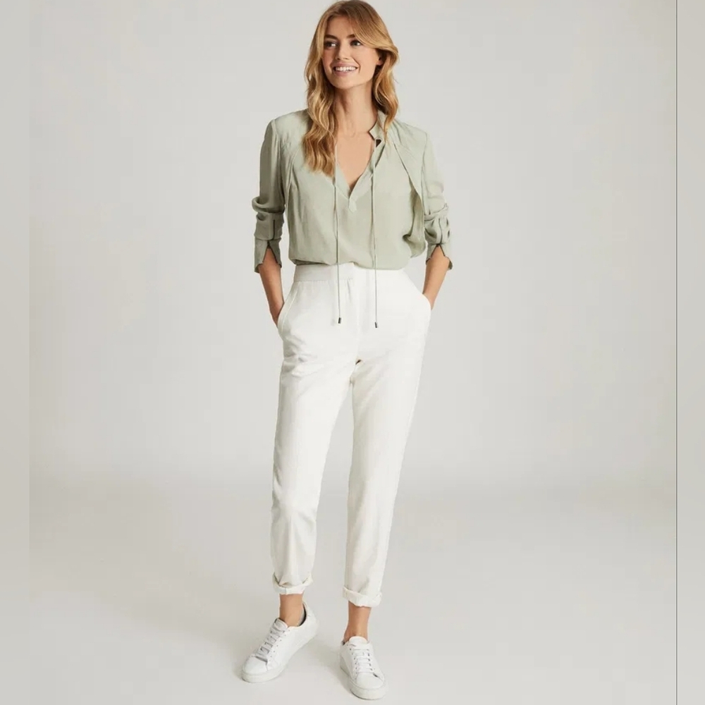 REISS | $185 Frances Zip Cuff Silk Blend Blouse - Picture 3 of 5